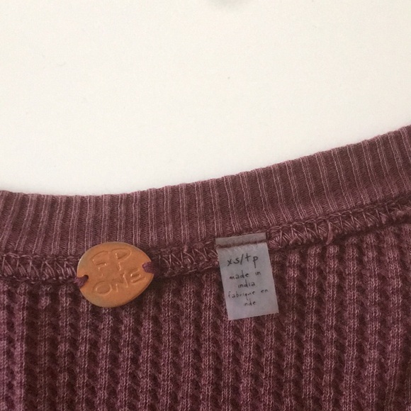 Free People Jolene Mini Dress FP One Babydoll Thermal Oversized Wine - Picture 6 of 15